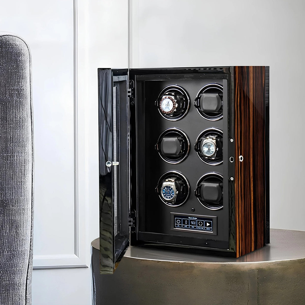 6-Watch Automatic Winder - LCD Touchscreen & Telescopic Cushions - product view