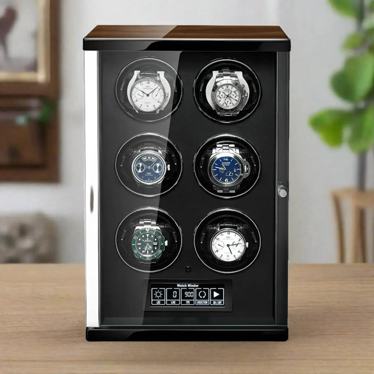 6-Watch Automatic Winder - LCD Touchscreen & Telescopic Cushions - product view