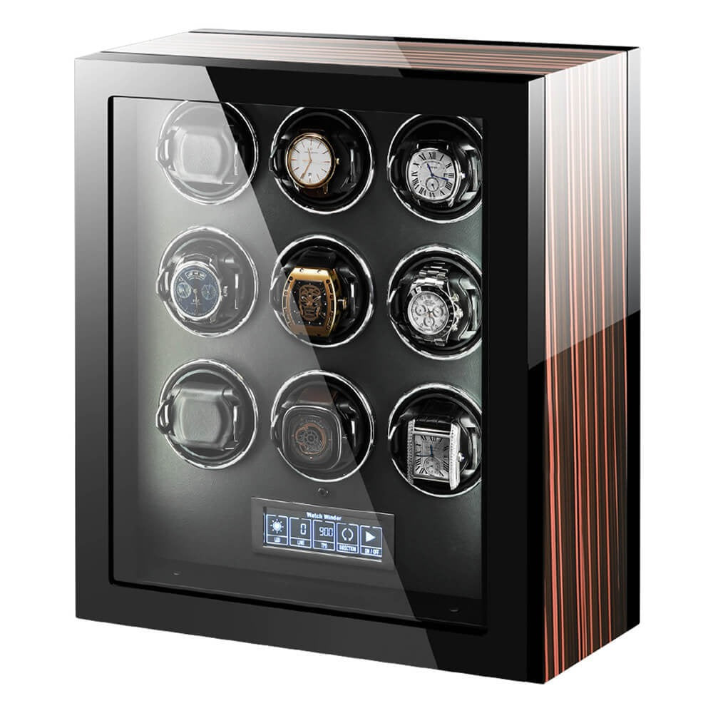 9-Watch Automatic Winder - LCD Touchscreen & Telescopic Cushions - detail view
