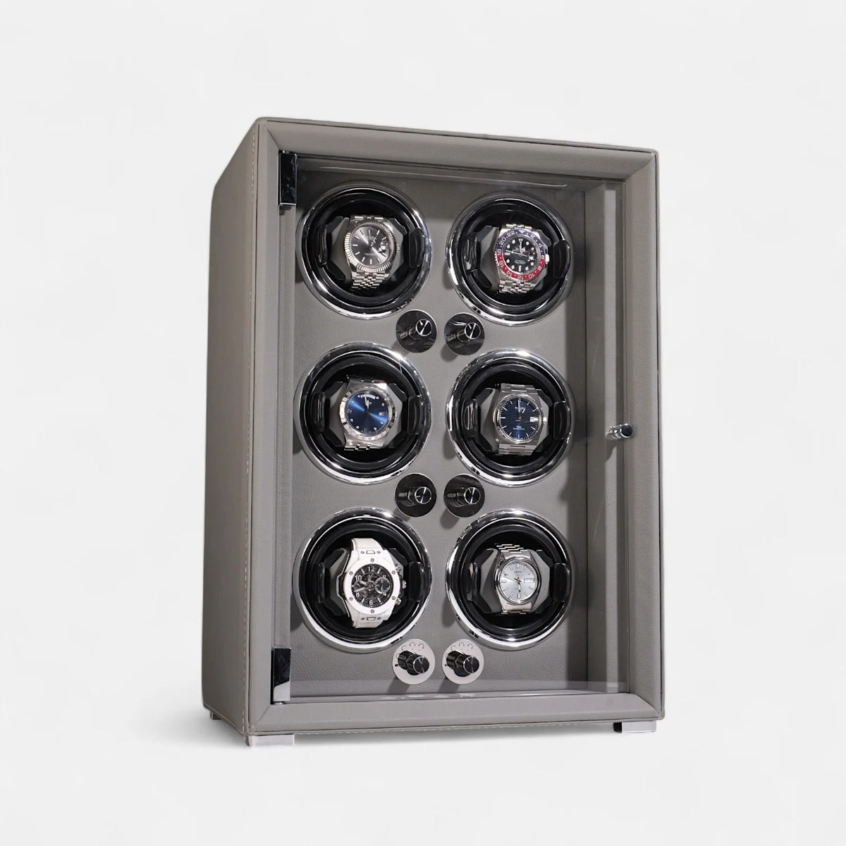 6-Watch Automatic Winder - Grained Vegan Leather - finish detail