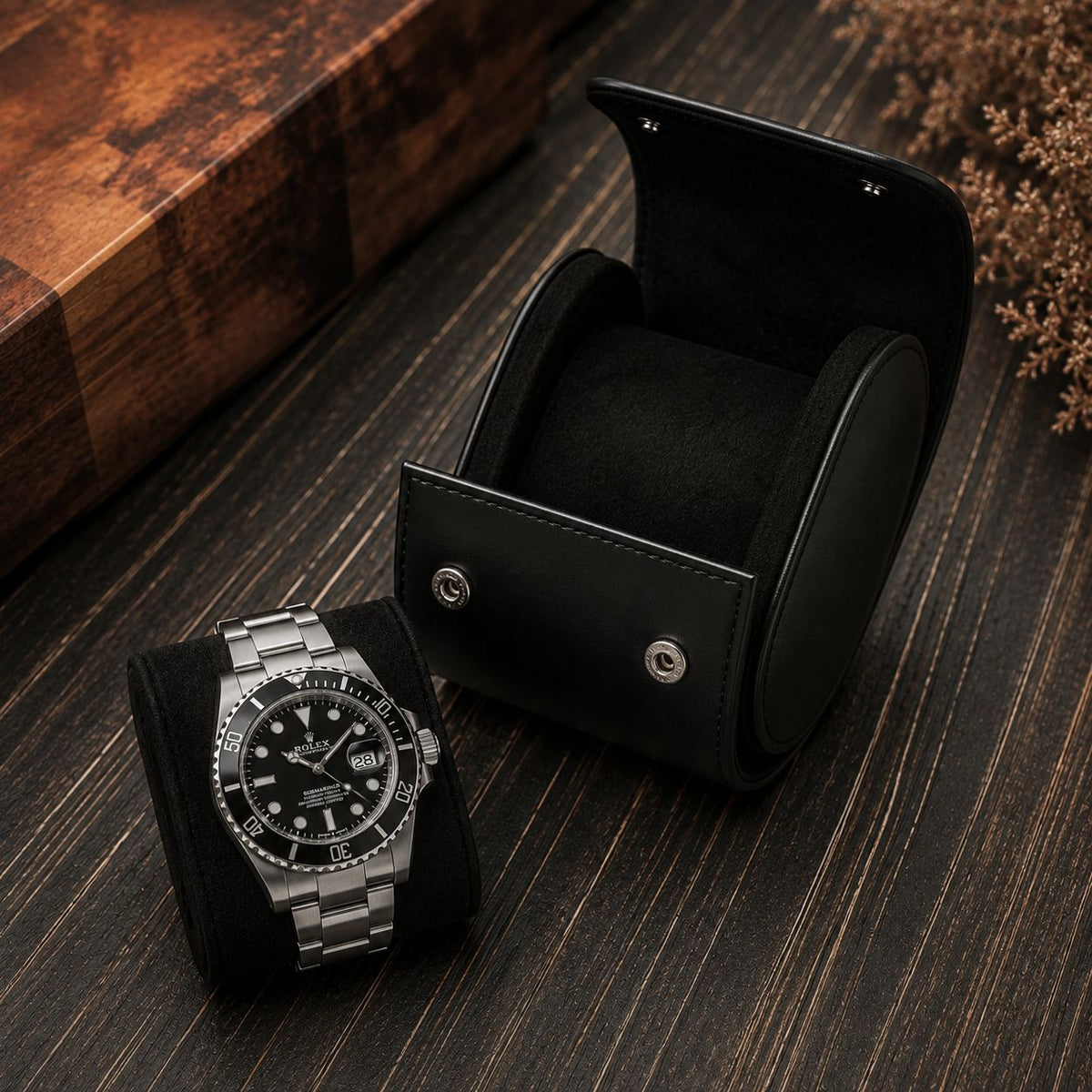 1-Watch Vegan Leather Travel Roll - color variant