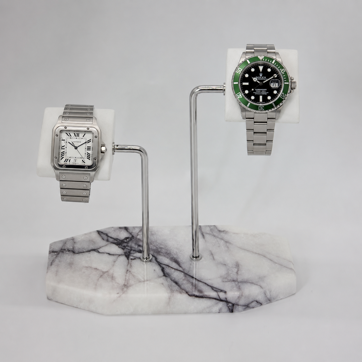 Double Watch Stand with Natural Marble Base - main product view