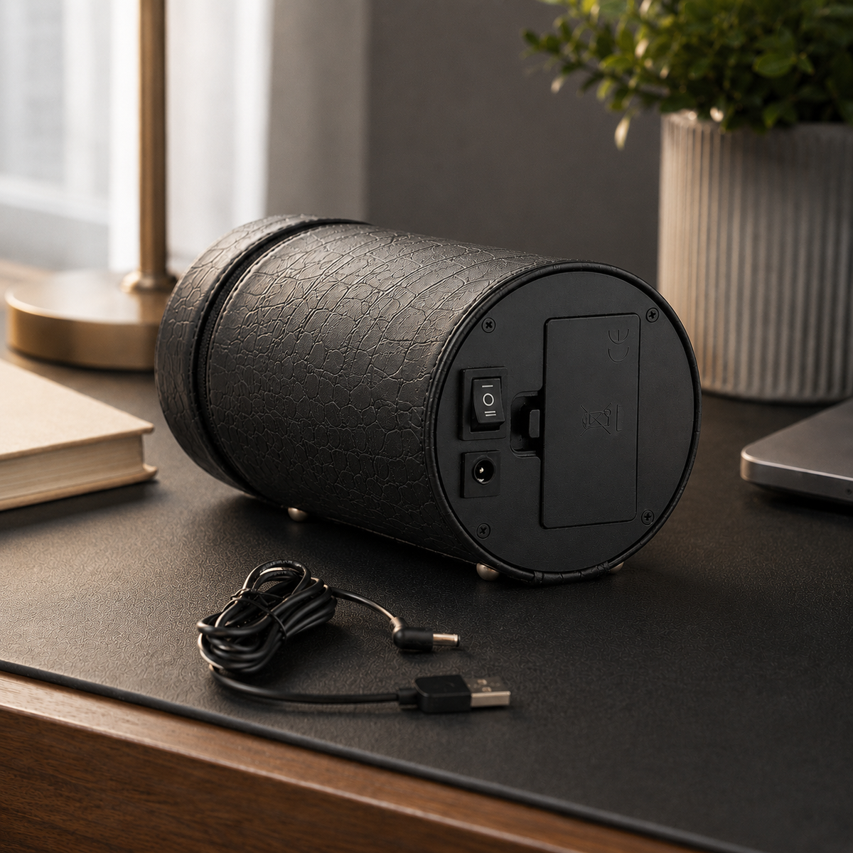 Portable Automatic Watch Winder - Compact Black Travel Case - dimensions and specifications