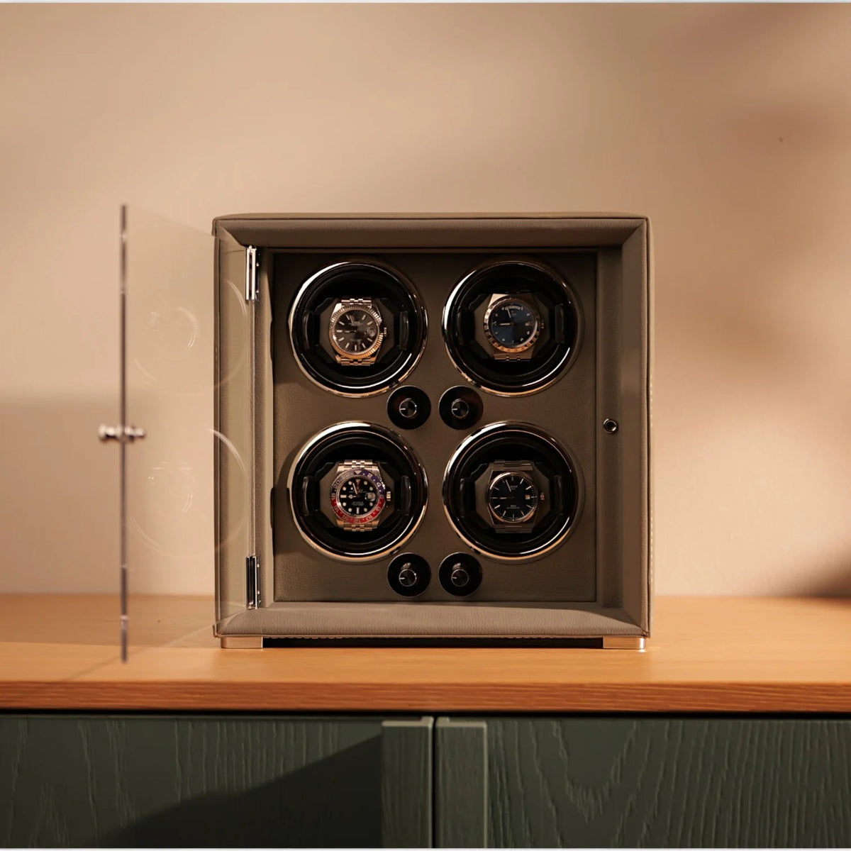 4-Watch Automatic Winder - Grained Vegan Leather - main product view