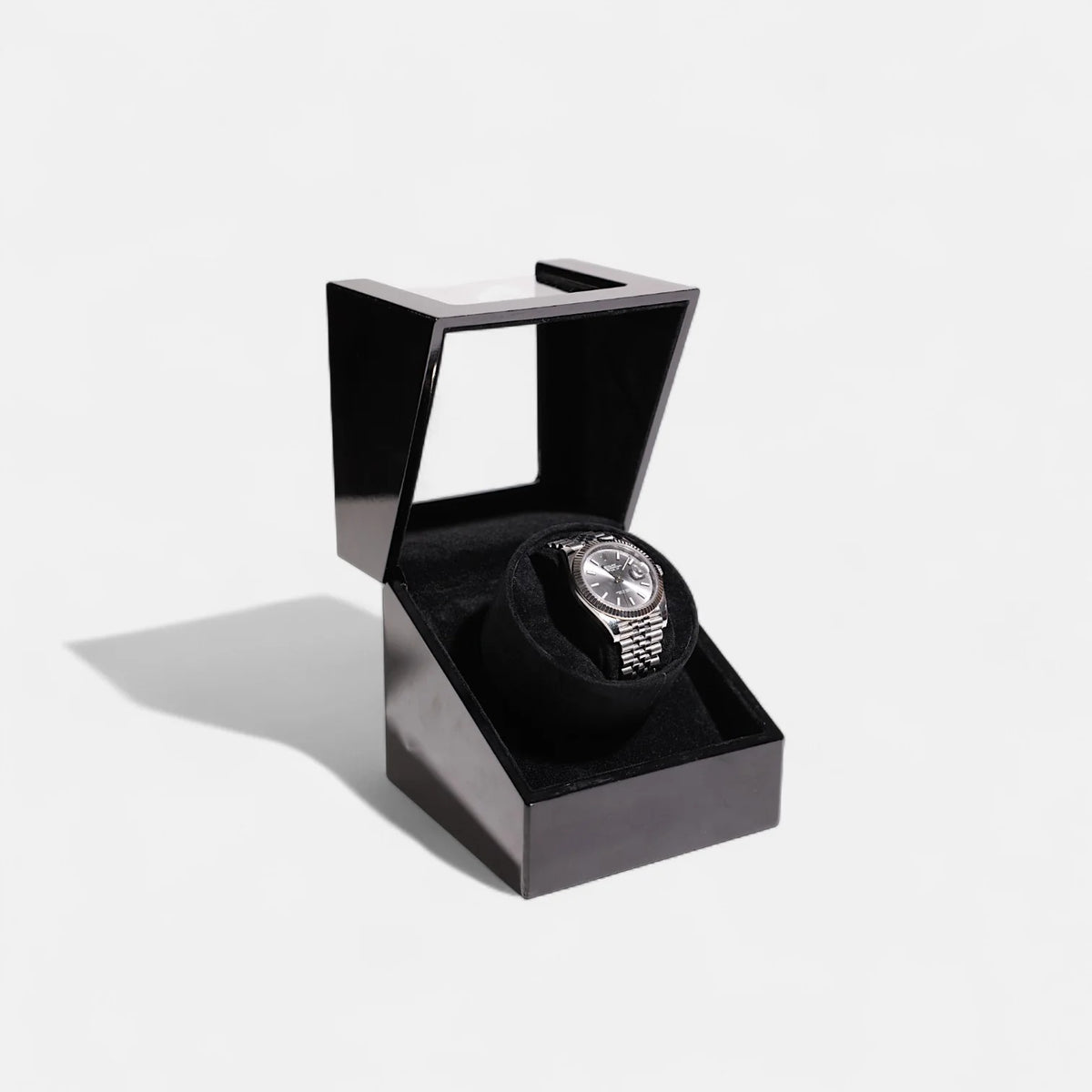 Single Automatic Watch Winder - Lacquered Wood - product view