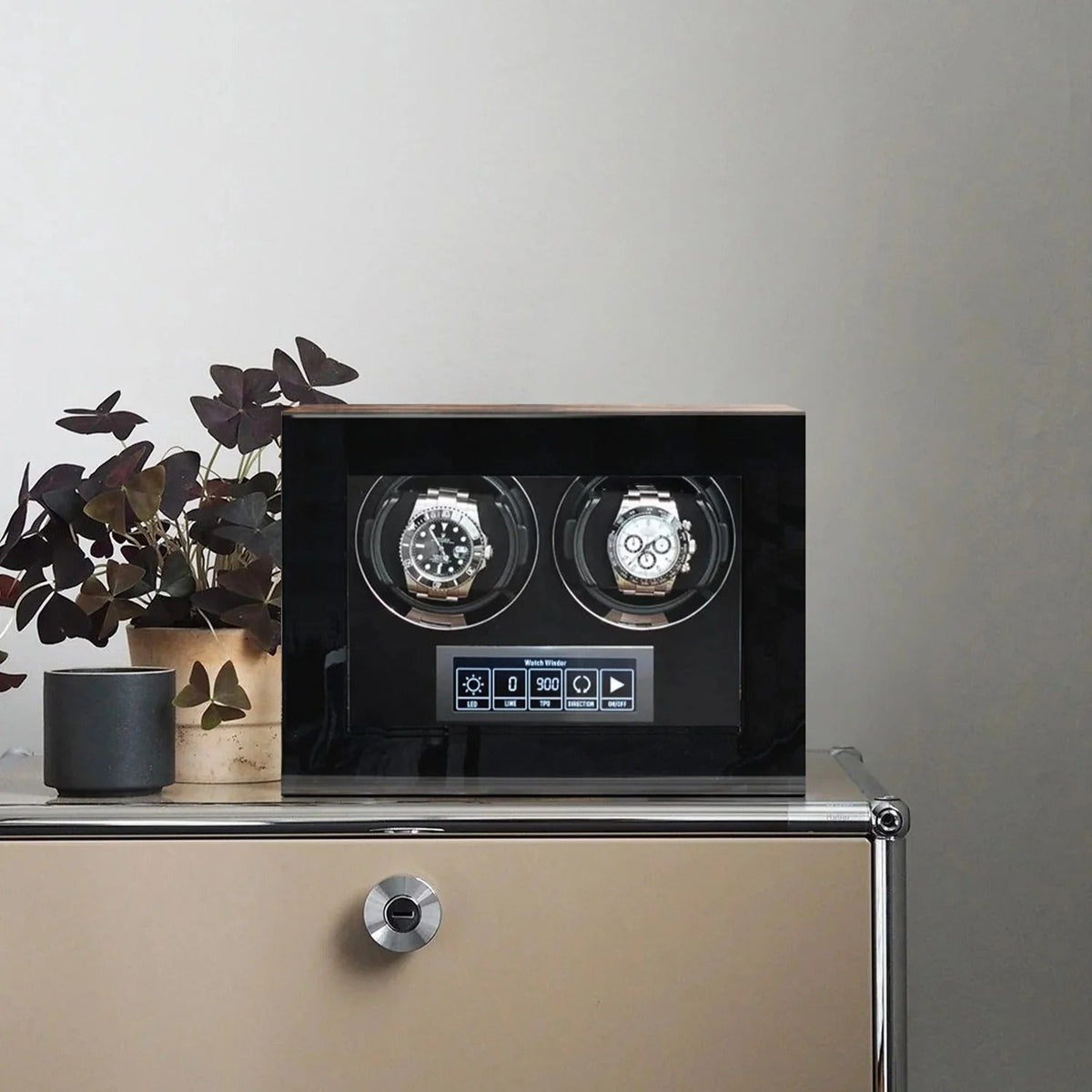 2-Watch Automatic Winder - LCD Touchscreen & Telescopic Cushions - product view